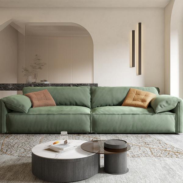 Qian Italienisch Sofa Kunstleder Stoff Lazy Susan individuelle Glättung